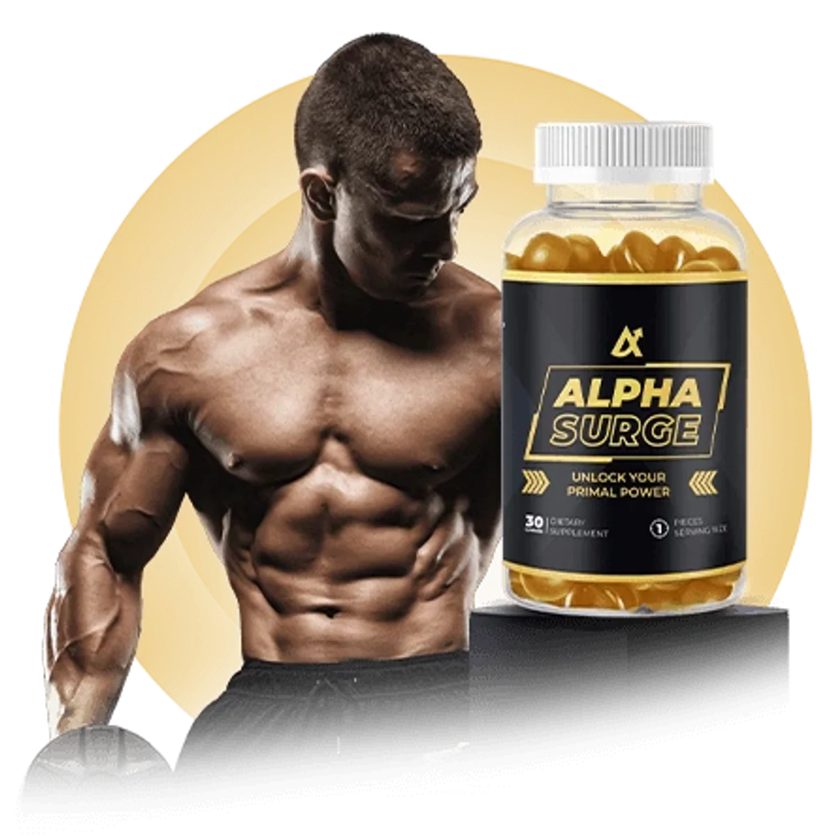 Alpha Surge Men's Wellness Health — Front Label